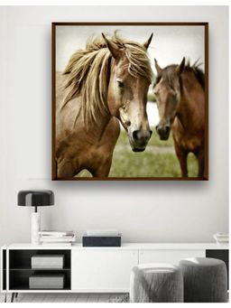 The Art House - Brown Green Framed Wall Painting