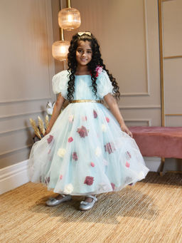 Fayon Kids - Blue Flower Net Dress