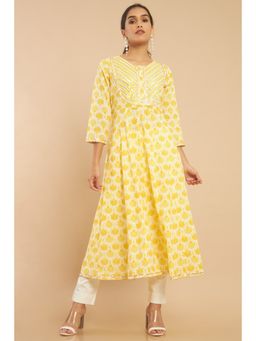 Soch - Women Yellow Printed Kurta