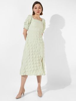 PINACOLADA - Women Green Textured Regular Fit Dress