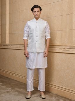 TASVA - White Kurta with Pant and Jacket
