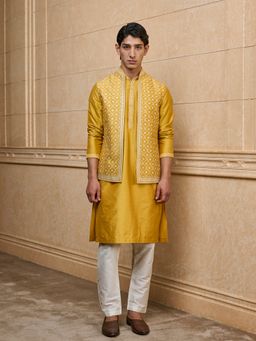 TASVA - Yellow Kurta with Pant and Jacket