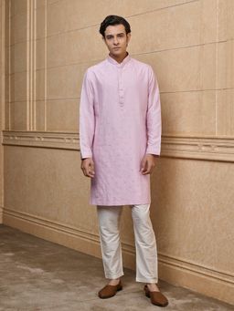 TASVA - Pink Embroidered Kurta with Pant