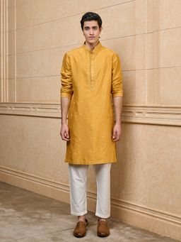 TASVA - Yellow Och Embroidered Kurta with Pant