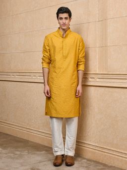 TASVA - Yellow Och Embroidered Kurta with Pant