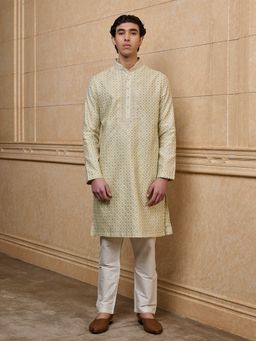 TASVA - Light Green Jacquard Kurta with Pant