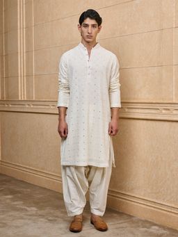 TASVA - Ivory Embroidered Kurta with Pant