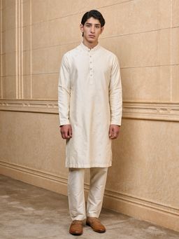 TASVA - Ivory Embroidered Kurta with Pant