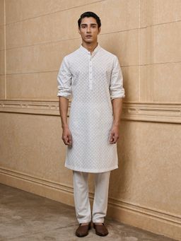 TASVA - White Printed Kurta with Pant