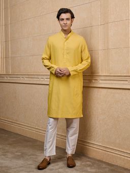 TASVA - Yellow Embroidered Kurta with Pant