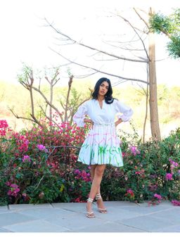 Arthmod - Hand Tie-Dyed Organic Cotton Dress with Belt (Set of 2)