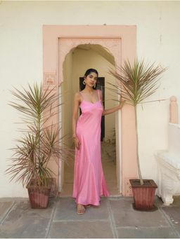 Arthmod - Pink Sleeveless Solid Dress