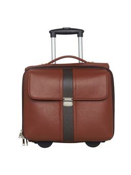 MBOSS - Faux Leather 2 Wheel Overnighter Laptop Trolley Travel Bag