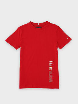 Tommy Hilfiger - Boys Logo Regular Fit Cotton T-Shirt
