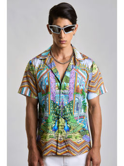 Loudless - Interior Del Palacio Cuban Collar Printed Half Shirt for Men