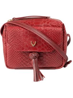 Hidesign - Red Animal Print Sling And Cross Bag