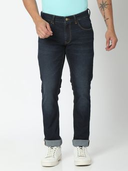 Spykar - Dark Blue Cotton Regular Fit Narrow Length Jeans (Rover)