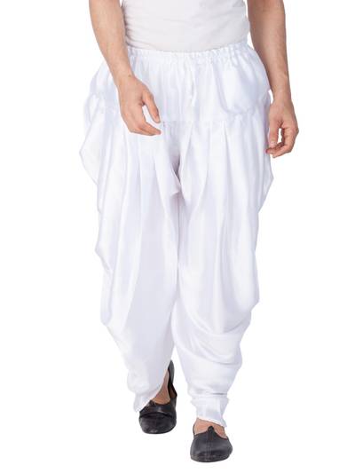 Mens White Cotton Blend Dhoti