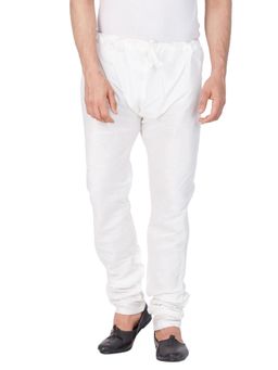 Vastramay - Mens White Silk Blend Chudidar