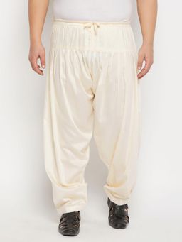 Vastramay - Plus Mens Cream Cotton Blend Patiala