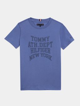 Tommy Hilfiger - Boys Blue Typography Regular Fit T-Shirt