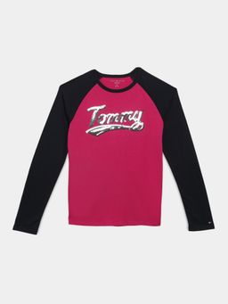 Tommy Hilfiger - Girls Pink Embellished Regular Fit T-Shirt