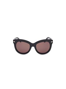 Tom Ford Eyewear - Brown Acetate Full Rim Women Sunglasses (Ft1189 53 01E) (53)