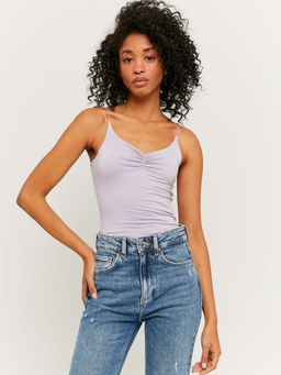 TALLY WEiJL - Runched Detail Tank Top In Lilac