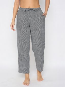 Clovia - Classic Checkered Pyjama In Black