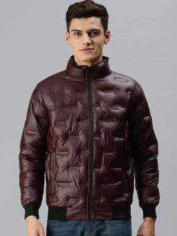 SHOWOFFFF - Men Casual Quilted Maroon Jacket