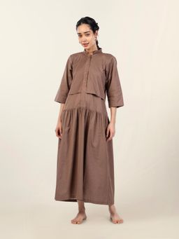 phuhar's - Ember Solid Flapper Shirt Dress