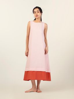 phuhar's - Iris Pink Sleeveless Layered Hem Dress