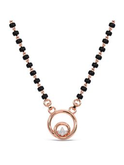 Candere by Kalyan Jewellers - 18K Rose Gold BIS Hallmark & Cubic Zirconia Mangalsutra Pendant with chain for women (3.51)