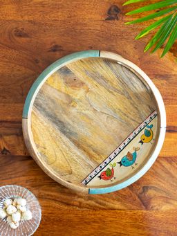 ExclusiveLane - Flock Of Birds' Decorative Serving Tray In Mango Wood (Hand-Painted)