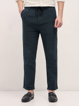 The Bear House - Men's Teal Straight Fit Trouser