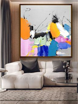 The Art House - Blue Yellow Abstract Painting Wall Art