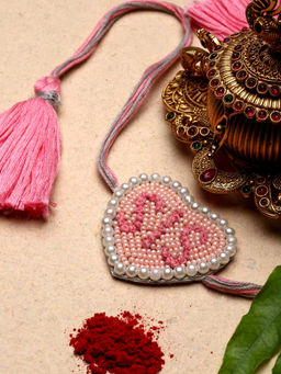 Moedbuille - Pink Handcrafted Silk Multi Strand Rakhi