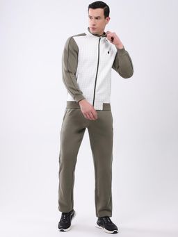 Monte Carlo - Green Colorblock Regular Fit Jacket with Trackpant