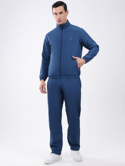 Monte Carlo - Blue Solid Regular Fit Jacket with Trackpant