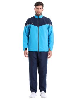 Shrey - Blue Solid Regular Fit Jacket with Trackpant