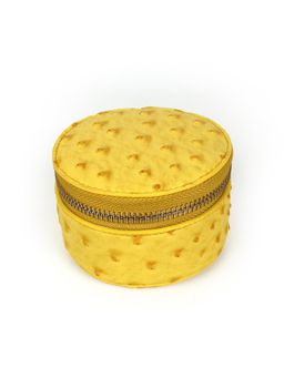 The House Of Ganges - Ostrich Yellow Rogate Vegan Leather Watch Case (M)