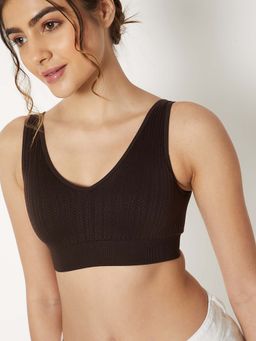 max - Brown Knit Sports Bra