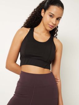 max - Black Solid Sports Bra
