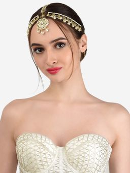 Zaveri Pearls - Gold Tone Kundan Bridal MathaPatti Style Maangtikka-ZPFK13118