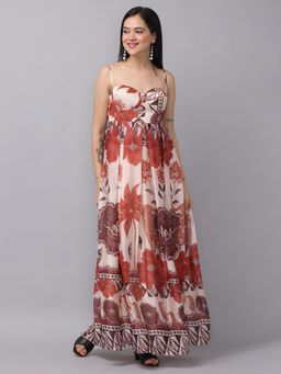 Vastranand - Blush Cream Floral Print Dress