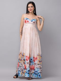 Vastranand - Cream Printed Floral Dress