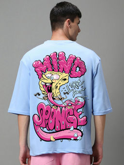 Bewakoof - Official Cartoon Network Merchandise Men Chambray Blue Graphic Printed T-Shirt