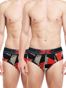 BODYX - Men's Multi-Color Printed Cotton Briefs By Body Care (Pack of 2)