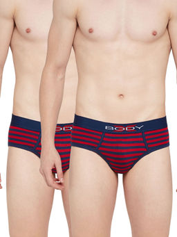BODYX - Men's Multi-Color BODYX Striped Men's Briefs By Body Care (Pack of 2)