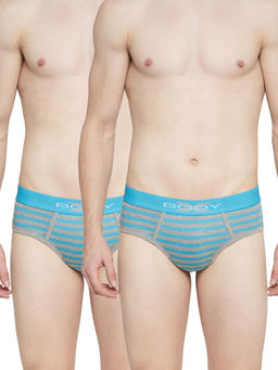 BODYX - Men's Multi-Color BODYX Striped Men's Briefs By Body Care (Pack of 2)